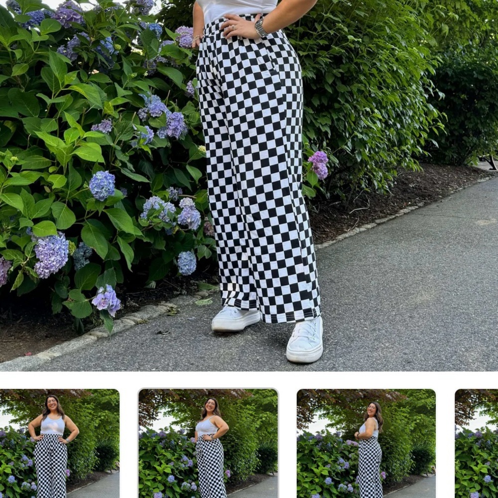 SHINY BY NATURE 5x NWOT checkered sweatpants like torrid 5 or 6